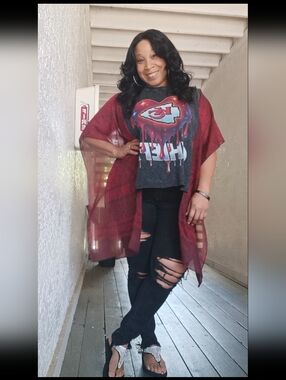 Upcycled Kansas City Chiefs Graphic Tshirt / Poncho